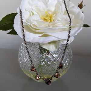 Bronze necklace with crystals